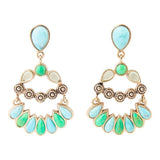Legacy Blue and Lime Turquoise Golden Post Drop Earrings - Barse Jewelry - Flyclothing LLC