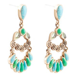 Legacy Blue and Lime Turquoise Golden Post Drop Earrings - Barse Jewelry - Flyclothing LLC
