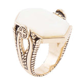 Golden Bronze White Mother of Pearl Ring - Barse Jewelry - Flyclothing LLC