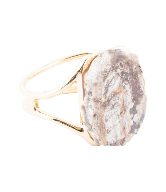 Brown Ocean Jasper Slab Golden Cuff Bracelet - Barse Jewelry - Flyclothing LLC