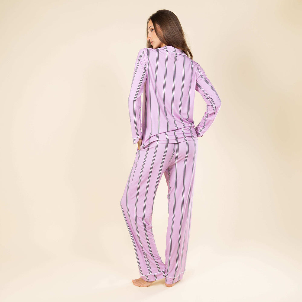 The Bubble Gum | Pink Striped Super Stupid-Soft™ Women’s Long Sleeve Pajama Set - Shinesty - Flyclothing LLC