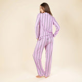 The Bubble Gum | Pink Striped SleepDeep™ Women’s Long Sleeve Pajama Set - Shinesty - Flyclothing LLC