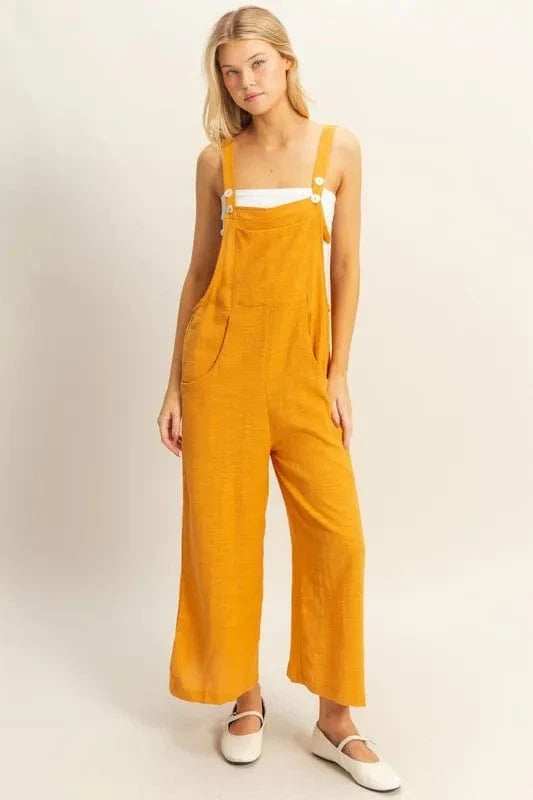 HYFVE Textured Wide Leg Overall - Trendsi - Flyclothing LLC