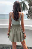 Devine Smocked Scoop Neck Mini Cami Dress - Trendsi - Flyclothing LLC