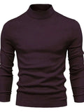 Men's Mock Neck Long Sleeve Sweater - Trendsi - Flyclothing LLC