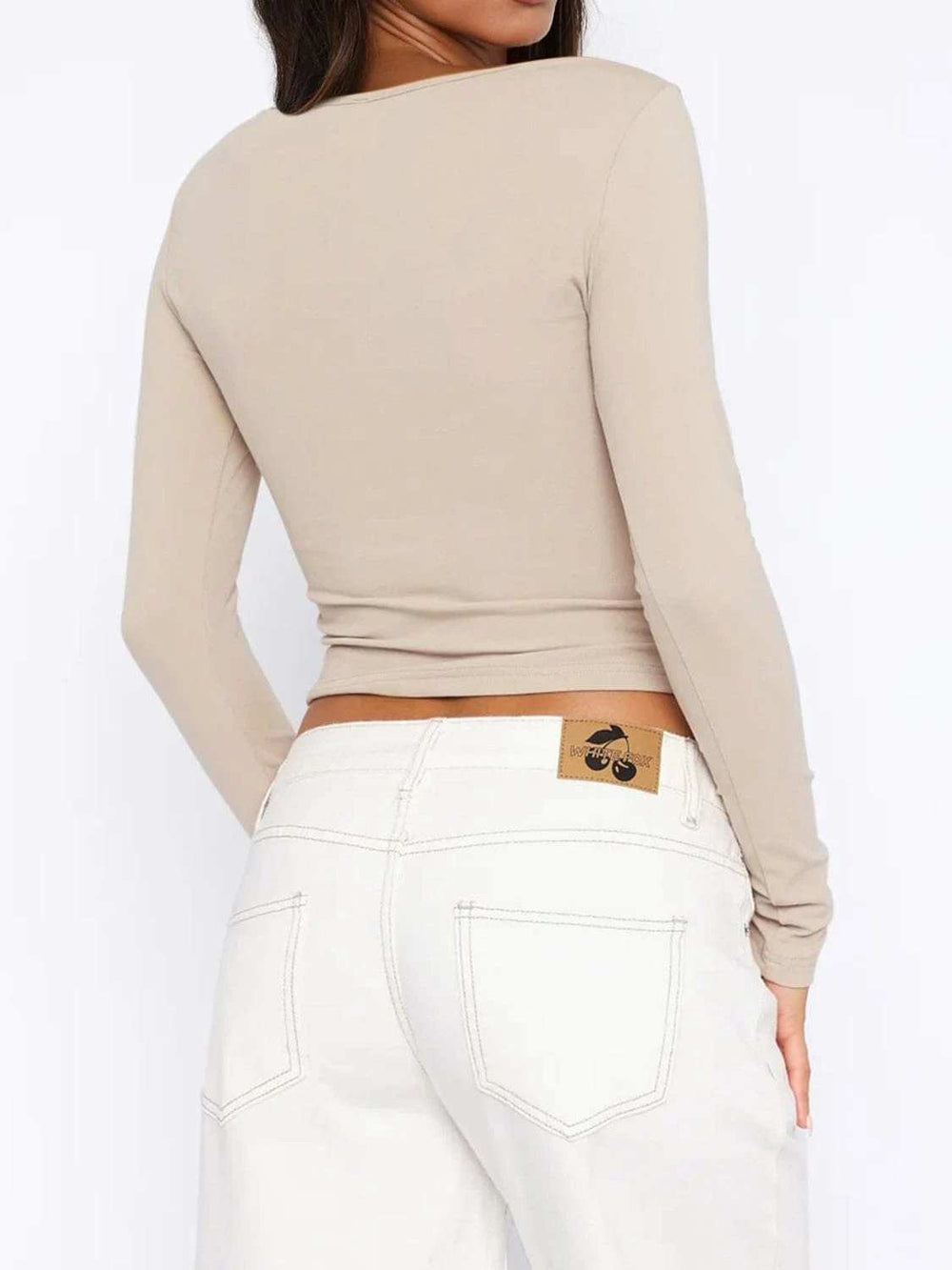 Button Down Long Sleeve Top - Trendsi - Flyclothing LLC