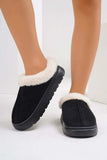 Furry Round Toe Platform Slippers - Trendsi - Flyclothing LLC