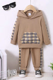 Children's Plaid Hoodie and pants Set - Trendsi - Flyclothing LLC
