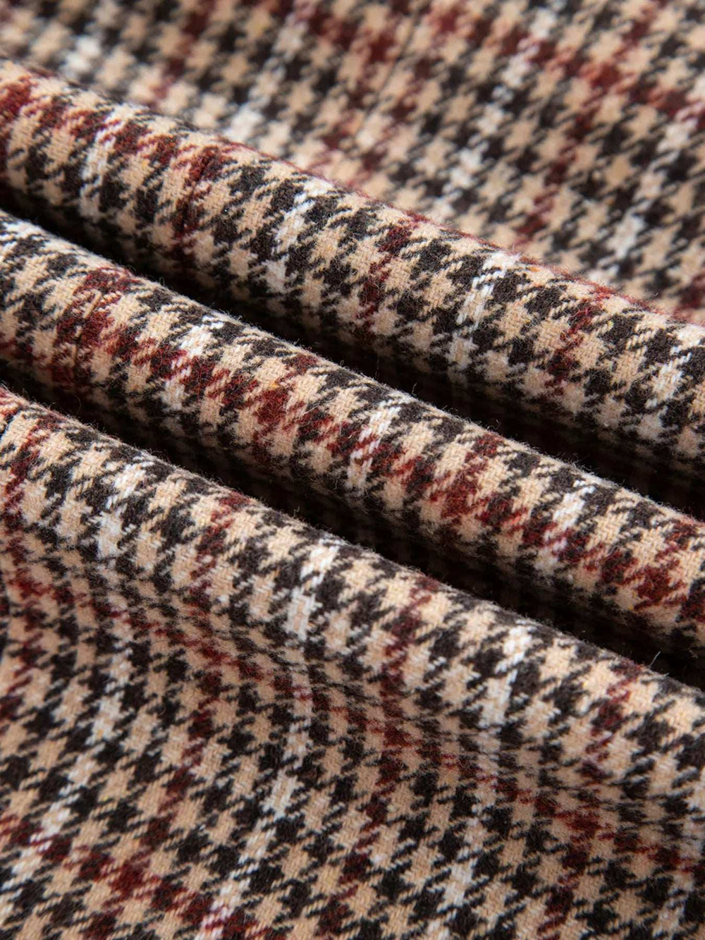 Houndstooth Lapel Collar Blazer - Trendsi - Flyclothing LLC