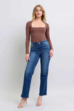 Judy Blue Full Size Side Seam Detail Straight Jeans with Pockets - Trendsi - Flyclothing LLC