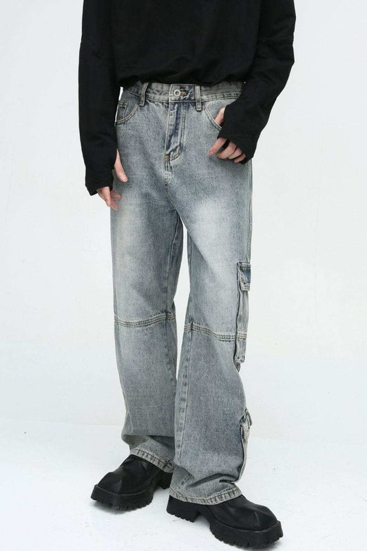 Wide Leg Jeans with Cargo Pockets - Trendsi - Flyclothing LLC