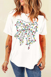 Full Size Bow Round Neck Short Sleeve T-Shirt - Trendsi - Flyclothing LLC