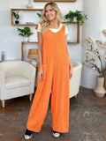 Double Take Full Size Texture Sleeveless Wide Leg Jumpsuit - Trendsi - Flyclothing LLC