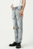 Distressed Side Zip Jeans with Pockets - Trendsi - Flyclothing LLC