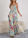 Decorative Button Spaghetti Strap Wide Leg Jumpsuit - Trendsi - Flyclothing LLC