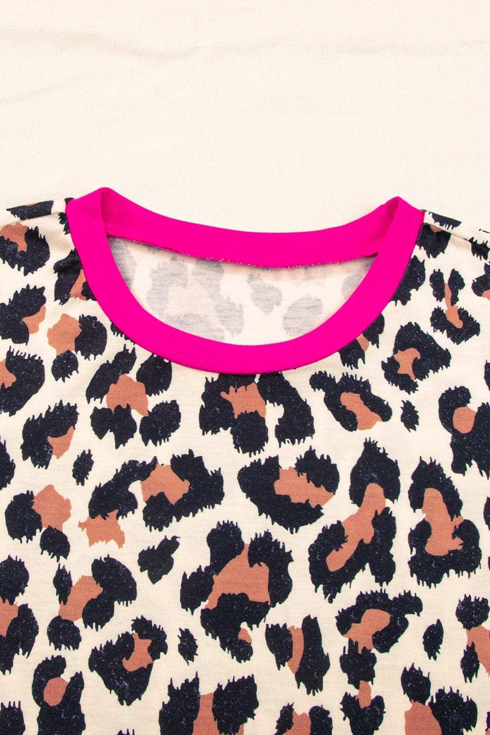 Leopard Round Neck Short Sleeve T-Shirt - Trendsi - Flyclothing LLC