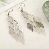 Zinc Alloy Leaf Dangle Earrings - Trendsi - Flyclothing LLC