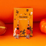 Halloween Spider Pumpkin Drop Earrings - Trendsi - Flyclothing LLC