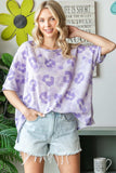 HOPELY Print Waffle Oversized T-Shirt - Trendsi - Flyclothing LLC