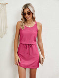 Eyelet Scoop Neck Sleeveless Dress - Trendsi - Flyclothing LLC