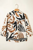 Abstract Print Puff Sleeve Loose Blouse - Trendsi - Flyclothing LLC