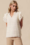 Oh Full Size Frill Notched Flounce Sleeve Blouse - Trendsi - Flyclothing LLC