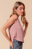 SO ME Sleeveless Hacci Knit Top with Round Hem - Trendsi - Flyclothing LLC