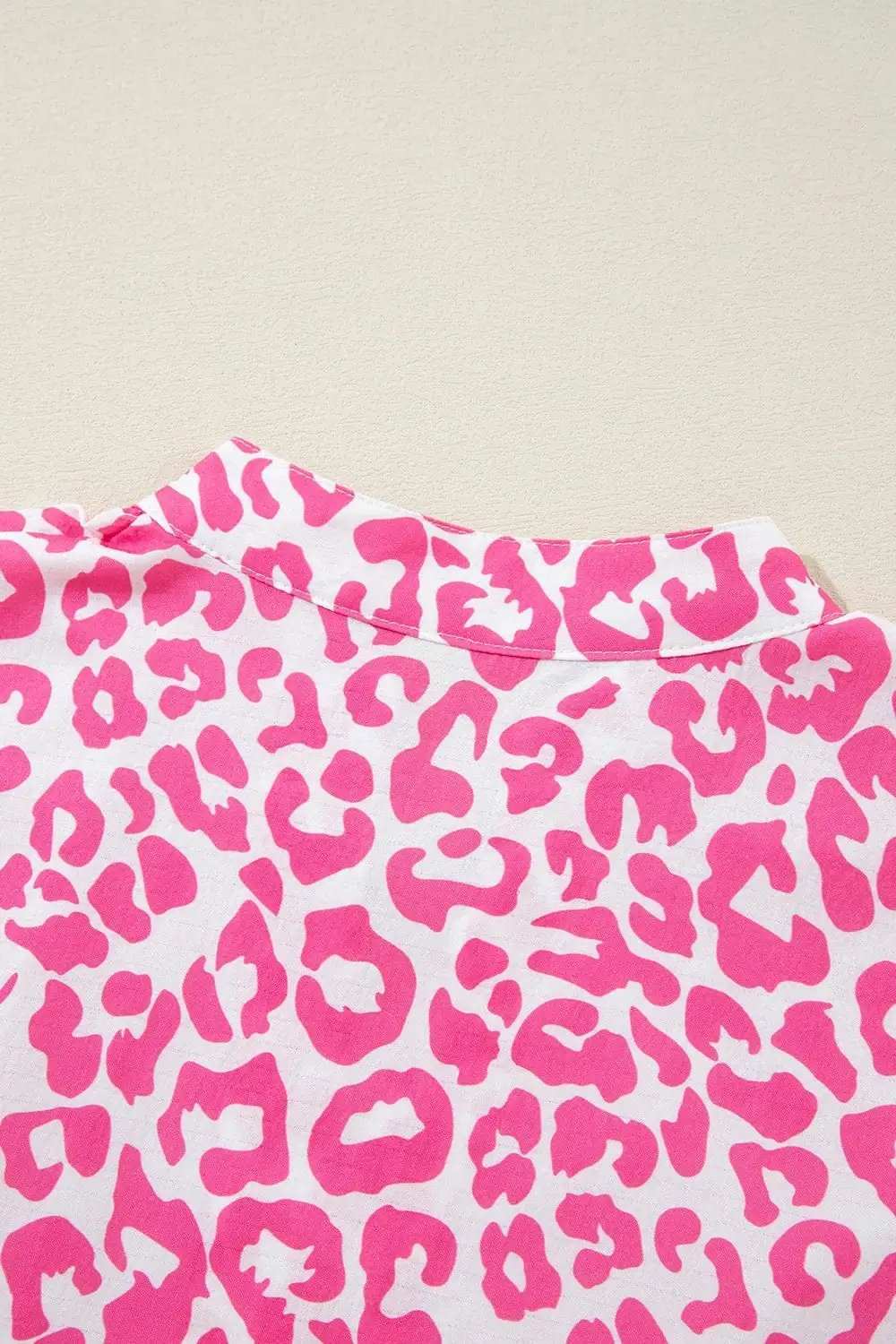 Leopard Notched Long Sleeve Shirt Dress - Trendsi - Flyclothing LLC