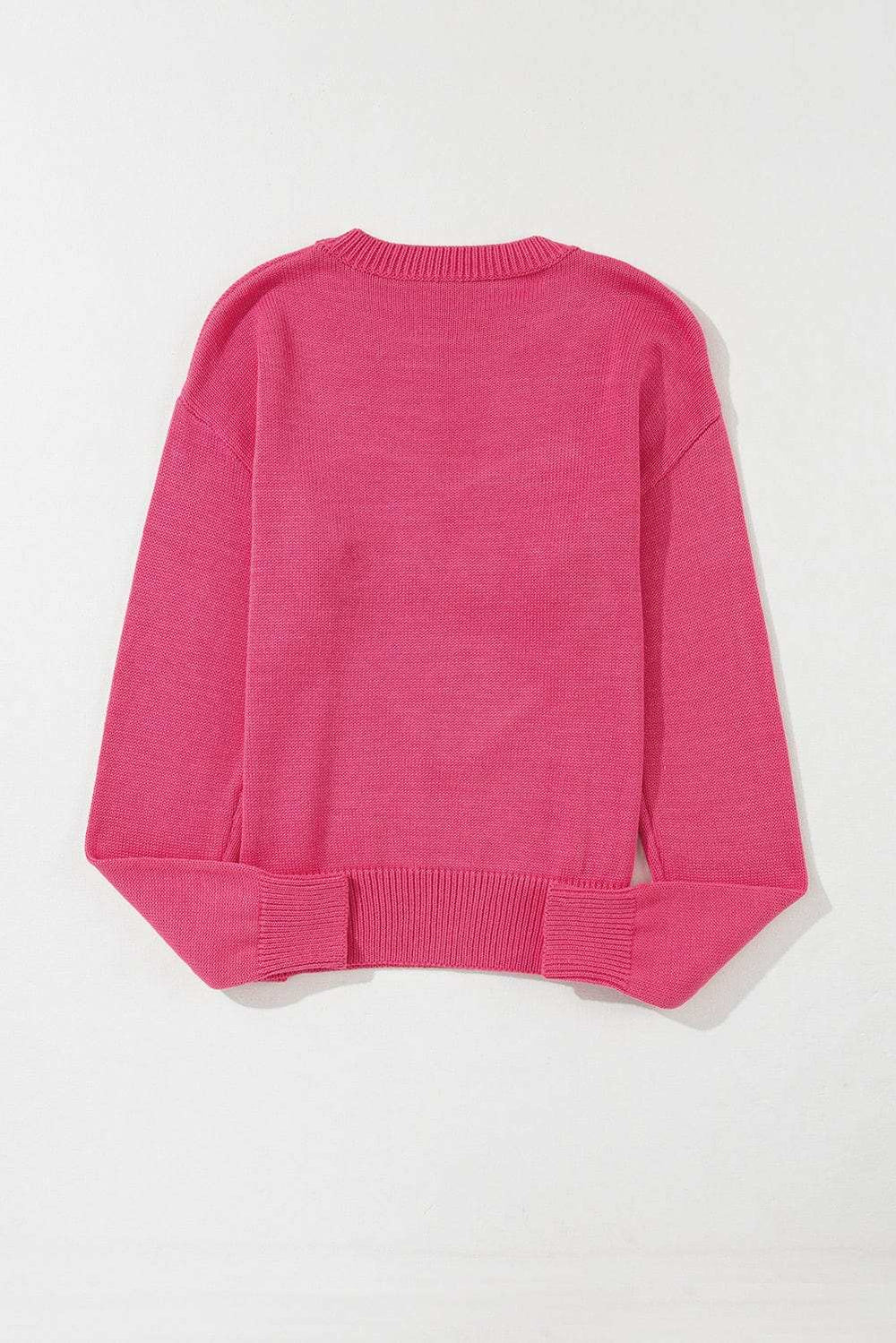 XOXO Round Neck Drop Shoulder Sweater - Trendsi - Flyclothing LLC