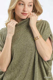 Umgee Textured Mock Neck Relaxed Top - Trendsi - Flyclothing LLC