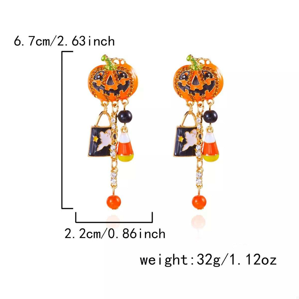 Halloween Pumpkin Drop Earrings - Trendsi - Flyclothing LLC
