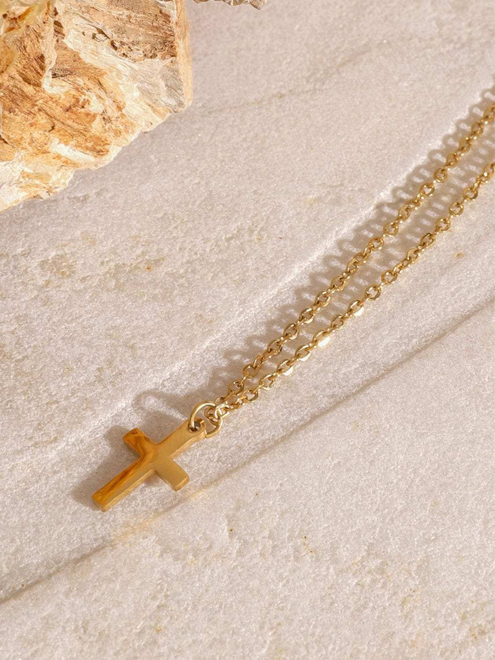 18K Gold-Plated Three-Layered Cross Necklace - Trendsi - Flyclothing LLC