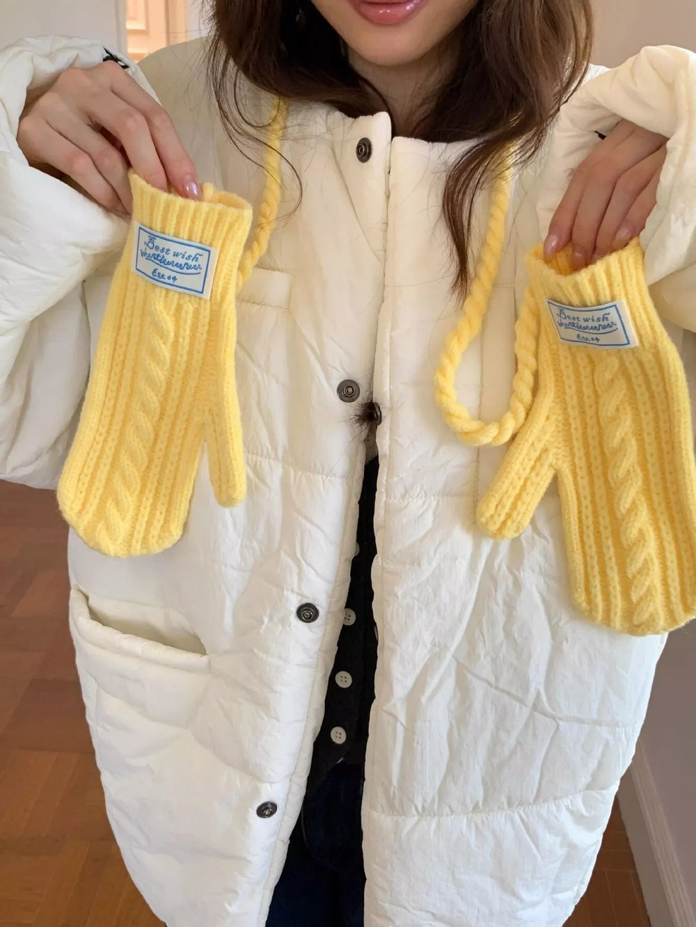 Cable Knit Warm Gloves - Trendsi - Flyclothing LLC