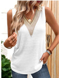 Lace Detail V-Neck Tank - Trendsi - Flyclothing LLC