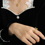 Titanium Steel Butterfly Open Ring - Trendsi - Flyclothing LLC