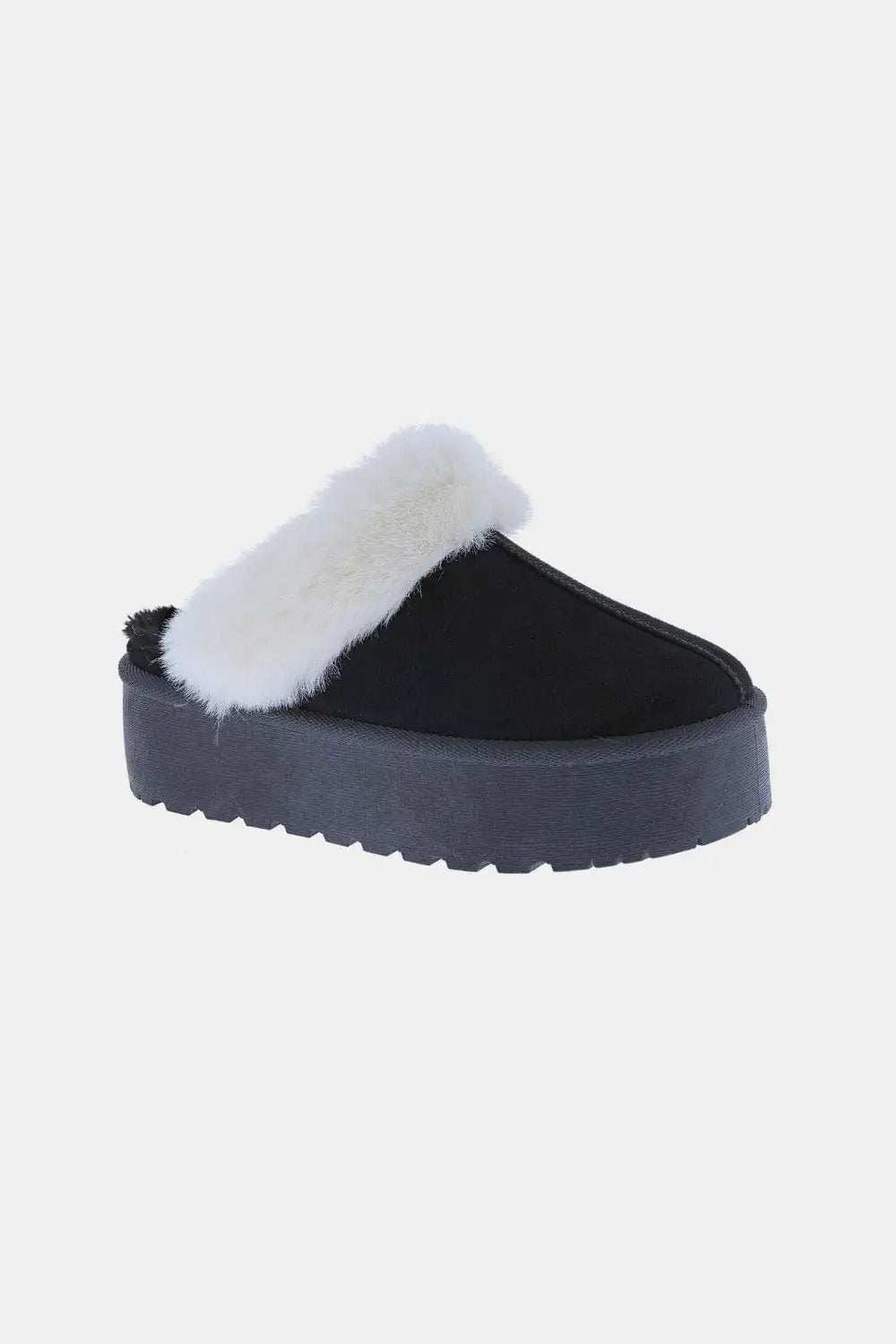 Weeboo Thick Bottom Fur Trim Snow Slippers - Trendsi - Flyclothing LLC