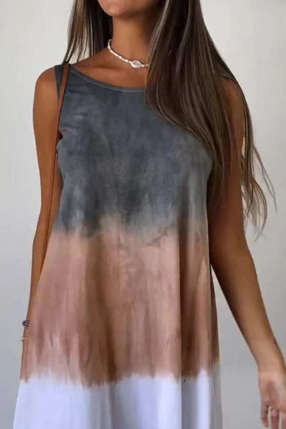 Full Size Tie-Dye Sleeveless Mini Tank Dress Plus Size - Trendsi - Flyclothing LLC