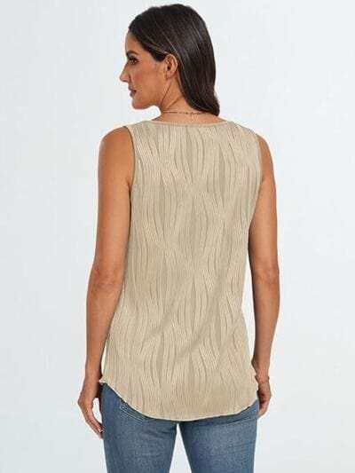 Round Neck Wide Strap Tank - Trendsi - Flyclothing LLC