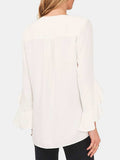 V-Neck Flounce Sleeve Blouse - Trendsi - Flyclothing LLC