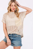 Ces Femme See Through Crochet Mock Neck Cover Up - Trendsi - Flyclothing LLC