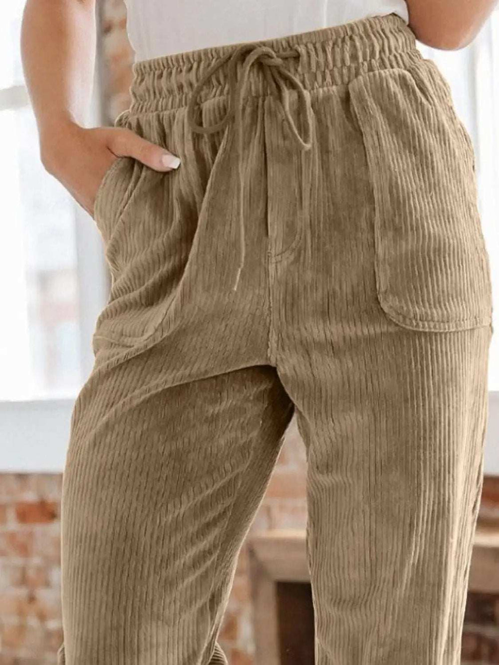 Drawstring Pants with Pockets - Trendsi - Flyclothing LLC