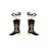 Cowgirl Boot Dangle Earrings with Bow - Trendsi - Flyclothing LLC