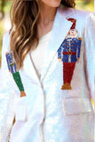 Sequin Nutcracker Long Sleeve Blazer - Trendsi - Flyclothing LLC