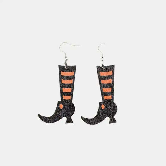 Alloy Wooden Boots Earrings - Trendsi - Flyclothing LLC