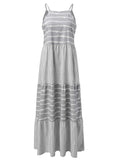 Tiered Striped Sleeveless Cami Dress - Trendsi - Flyclothing LLC