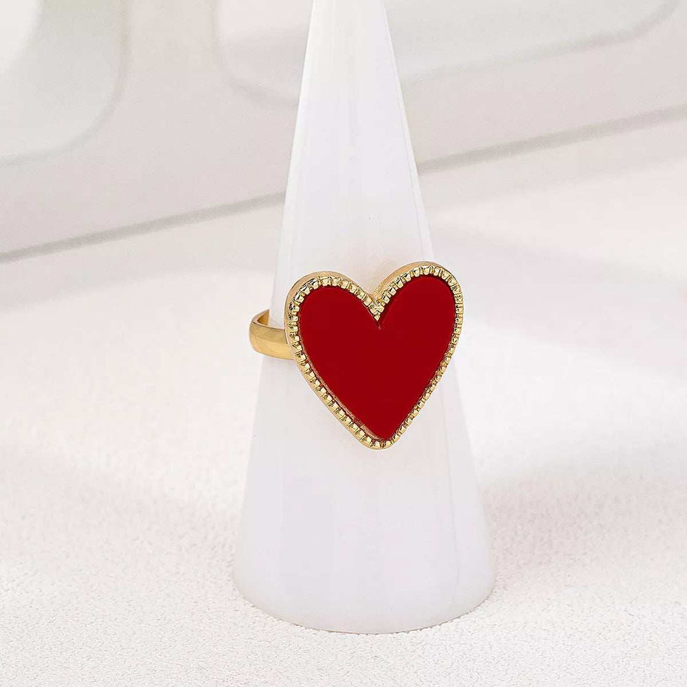 18K Gold-Plated Heart-Shaped Ring - Trendsi - Flyclothing LLC