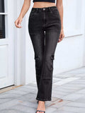 High-Waisted Bootcut Jeans - Trendsi - Flyclothing LLC