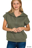 Zenana Scuba Half Zip Top - Trendsi - Flyclothing LLC