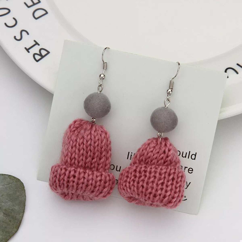 Christmas Knitted Beanie Earrings - Trendsi - Flyclothing LLC