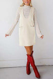 Lovelet Pocketed V-Neck Mini Sweater Overall Dress - Trendsi - Flyclothing LLC